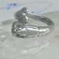 Lobster ring size 5.25 turquoise coral band fishermen sterling silver women