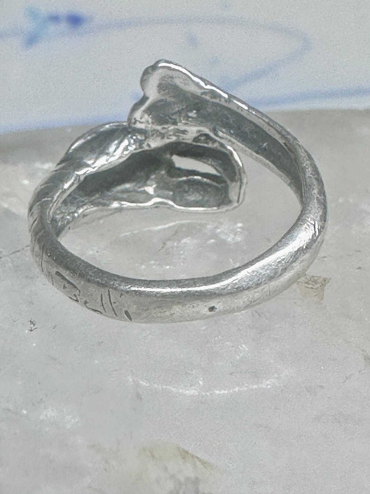 Lobster ring size 5.25 turquoise coral band fishermen sterling silver women