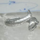 Lobster ring size 5.25 turquoise coral band fishermen sterling silver women