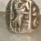 Bucking Bronco ring horse snake cactus Cowboy southwest band size 9 sterling silver women men
