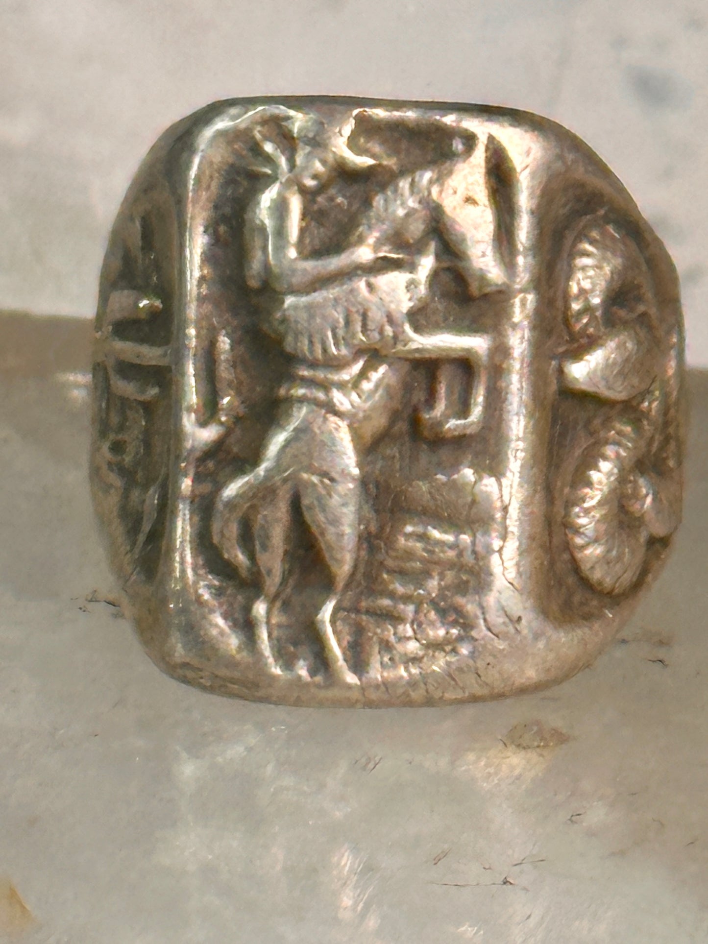 Bucking Bronco ring horse snake cactus Cowboy southwest band size 9 sterling silver women men