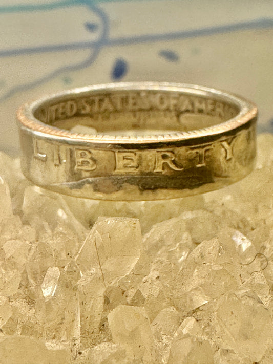 Quarter ring 1968 Liberty USA coin band Trench Art size 9 women men