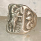 Bucking Bronco ring horse snake cactus Cowboy southwest band size 9 sterling silver women men