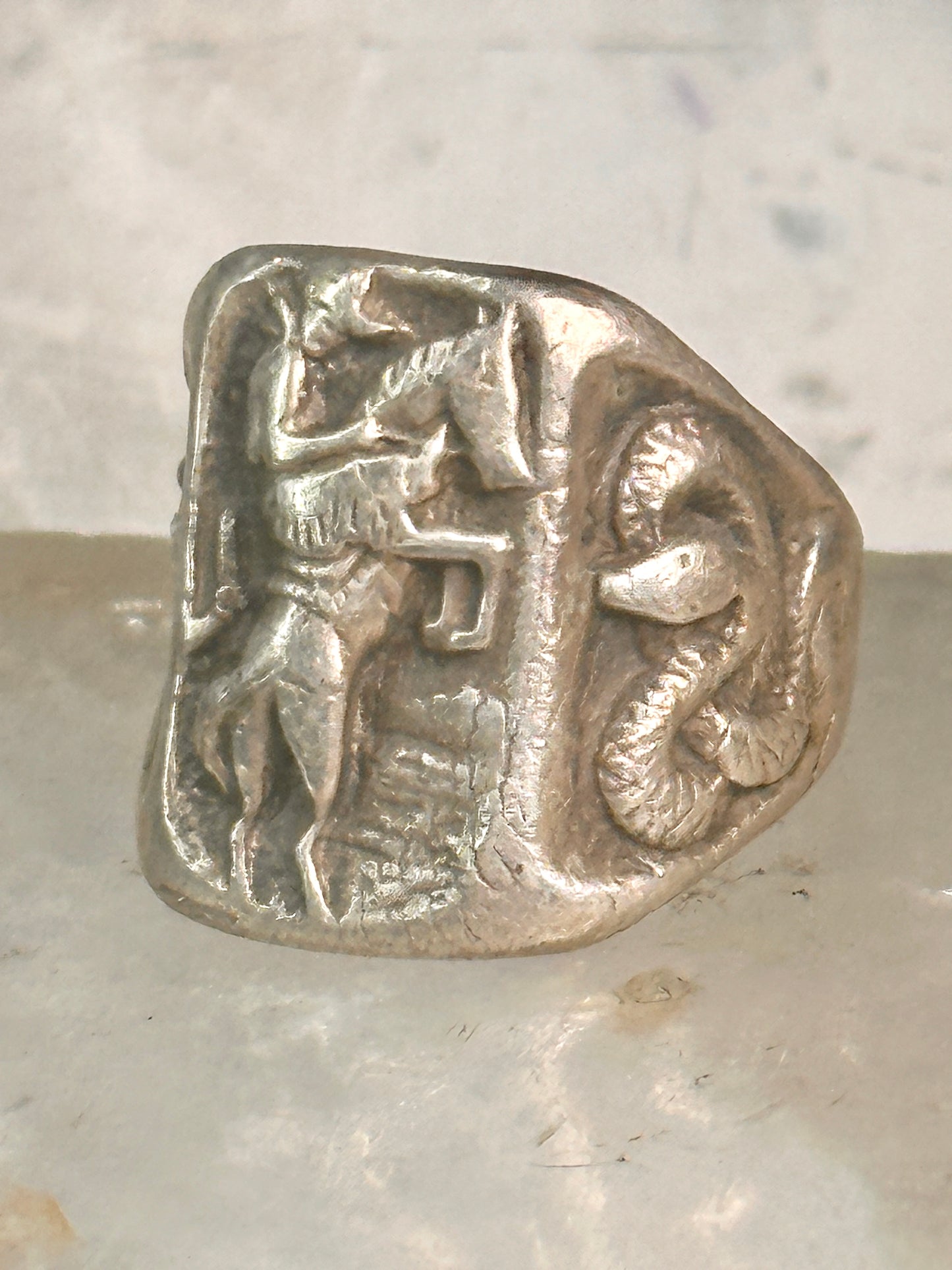 Bucking Bronco ring horse snake cactus Cowboy southwest band size 9 sterling silver women men