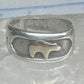 Bear ring size 6 TC Case band sterling silver 14K over the bear women men