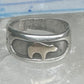 Bear ring size 6 TC Case band sterling silver 14K over the bear women men