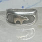 Bear ring size 6 TC Case band sterling silver 14K over the bear women men