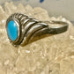 Turquoise ring slender southwest band size 9 women