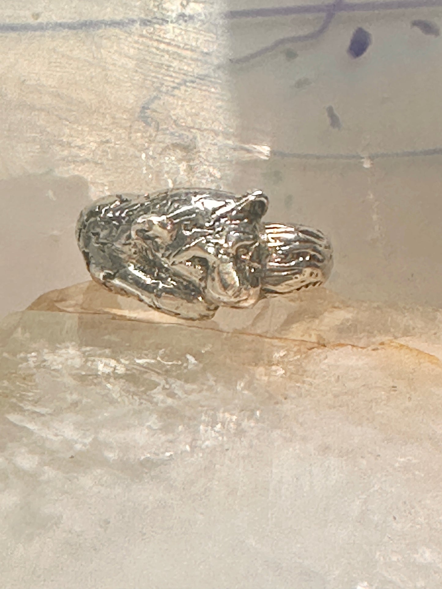 Big Cat ring tiger band size 8.50 animal sterling silver men women