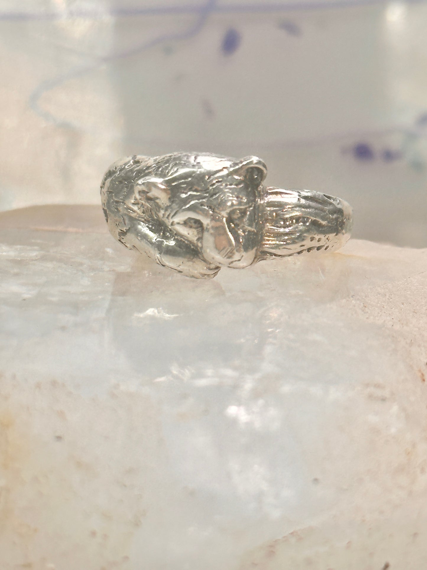 Big Cat ring tiger band size 8.50 animal sterling silver men women