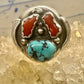 Navajo ring turquoise coral size 11 sterling silver women men