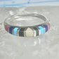 Zuni ring size 7 turquoise onyx lapis coral band sterling silver women