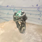 Brutalist ring turquoise figurative size 7 sterling silver women men