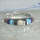 Zuni ring size 7 turquoise onyx lapis coral band sterling silver women