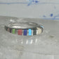 Zuni ring size 7 turquoise onyx lapis coral band sterling silver women