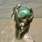 Brutalist ring turquoise figurative size 7 sterling silver women men