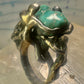 Brutalist ring turquoise figurative size 7 sterling silver women men