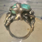 Brutalist ring turquoise figurative size 7 sterling silver women men
