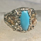 Black Hills Gold Ring turquoise floral leaves size 7 sterling silver women