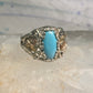 Black Hills Gold Ring turquoise floral leaves size 7 sterling silver women