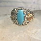 Black Hills Gold Ring turquoise floral leaves size 7 sterling silver women
