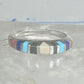Zuni ring size 7 turquoise onyx lapis coral band sterling silver women