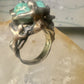 Brutalist ring turquoise figurative size 7 sterling silver women men