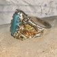 Black Hills Gold Ring turquoise floral leaves size 7 sterling silver women