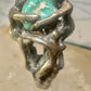 Brutalist ring turquoise figurative size 7 sterling silver women men