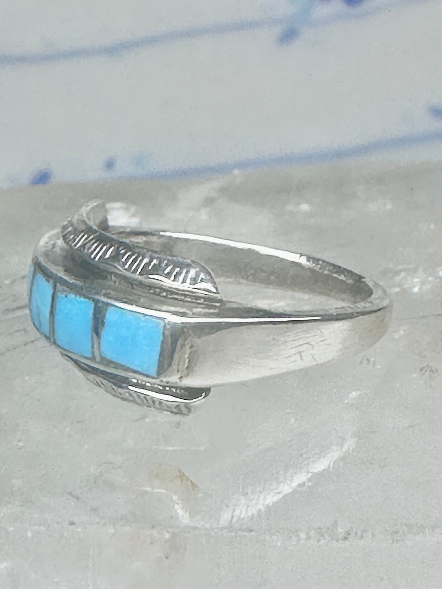 Zuni ring size 5 turquoise band sterling silver women