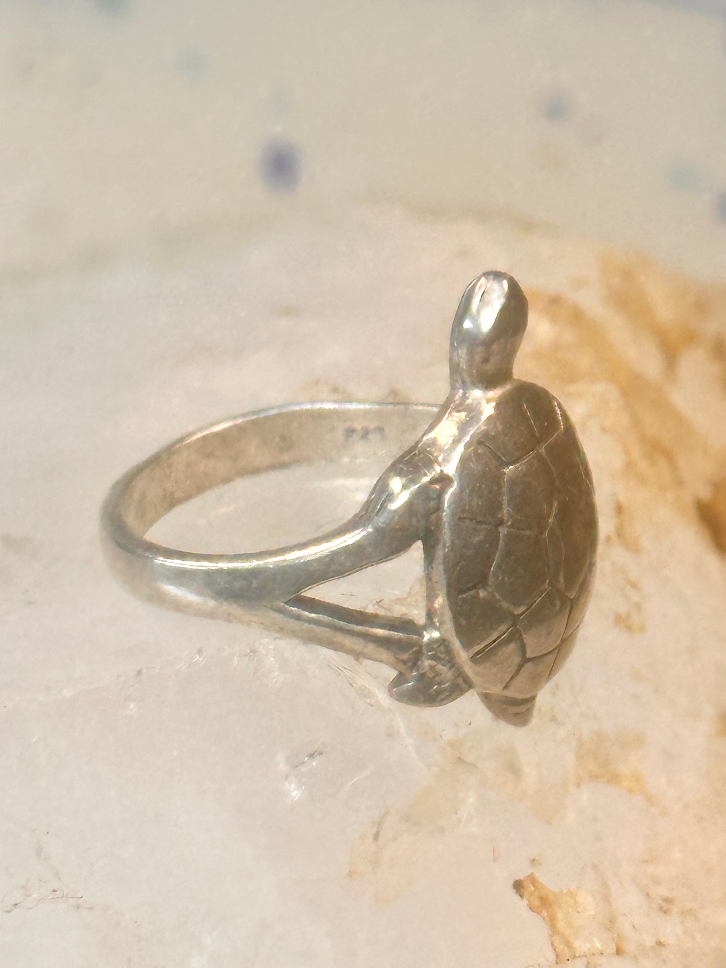 Vintage turtle ring size 6.5 Sterling silver women girls