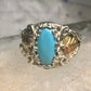 Black Hills Gold Ring turquoise floral leaves size 7 sterling silver women