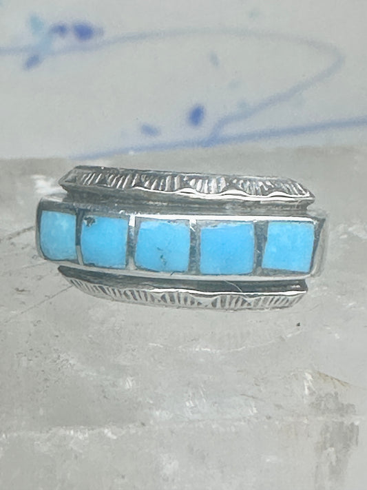Zuni ring size 5 turquoise band sterling silver women