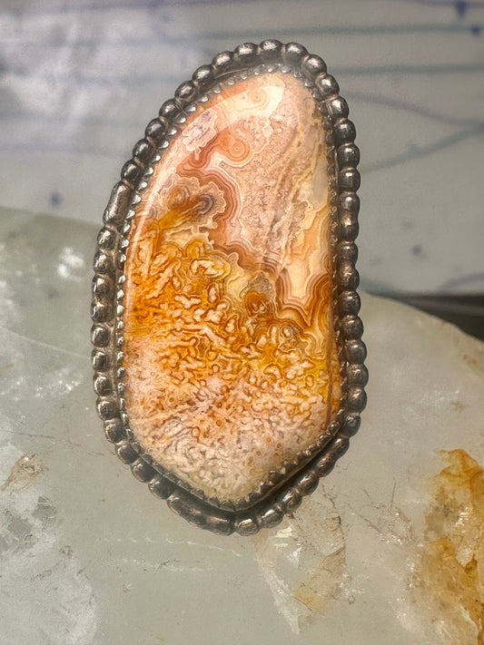 Petrified wood ring Navajo size 7.25 sterling silver women