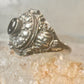 Vintage Poison ring black onyx boho ring size 7.75 Sterling silver women girls