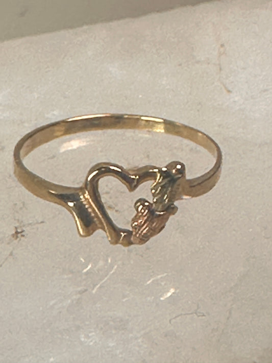 Black Hills Gold 10K heart love baby children ring size 2.50 women girls