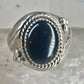 Onyx ring Navajo signed size 10 sterling silver women men