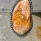 Petrified wood ring Navajo size 7.25 sterling silver women
