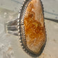 Petrified wood ring Navajo size 7.25 sterling silver women