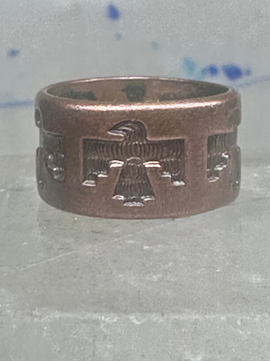 Vintage Bell Trading Co Copper Thunderbird Safari Pinky Band Ring - Size 4.5