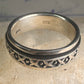 Spinner Ring wedding band XOXO geometric size 12.5 sterling silver women men