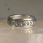 Spinner Ring wedding band XOXO geometric size 12.5 sterling silver women men