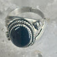 Onyx ring Navajo signed size 10 sterling silver women men