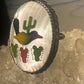 Bird ring Zuni size 5 Saguaro Cactus Desert coral inlaid stones MOP sterling silver women