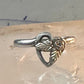 Black Hills Gold ring heart leaves band Valentine love ring size 6 Sterling silver women girls