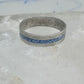 Zuni ring size 7 turquoise chips band sterling silver women
