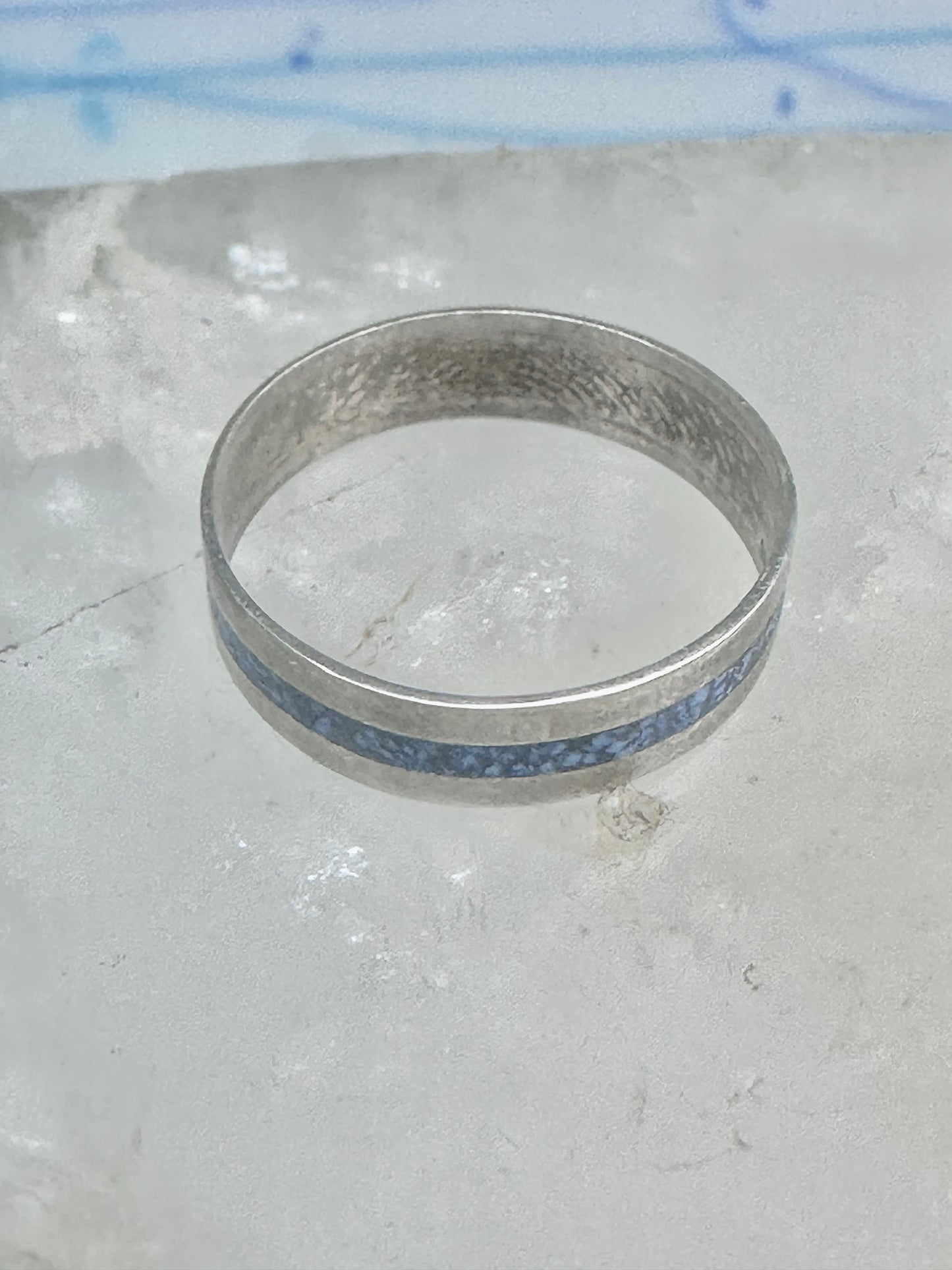 Zuni ring size 7 turquoise chips band sterling silver women
