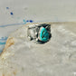 Long Navajo ring turquoise band leaves C. Lewis sterling silver size 8.2 women men