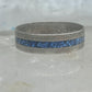 Zuni ring size 7 turquoise chips band sterling silver women