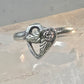 Black Hills Gold ring heart leaves band Valentine love ring size 6 Sterling silver women girls
